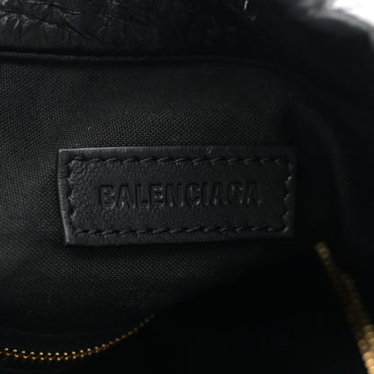 Balenciaga Crushed Calfskin Crush Medium Chain Tote Black 6 of 10