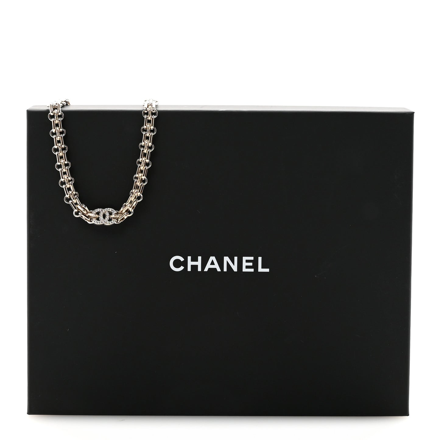 Metal Crystal CC Choker Necklace Gold
