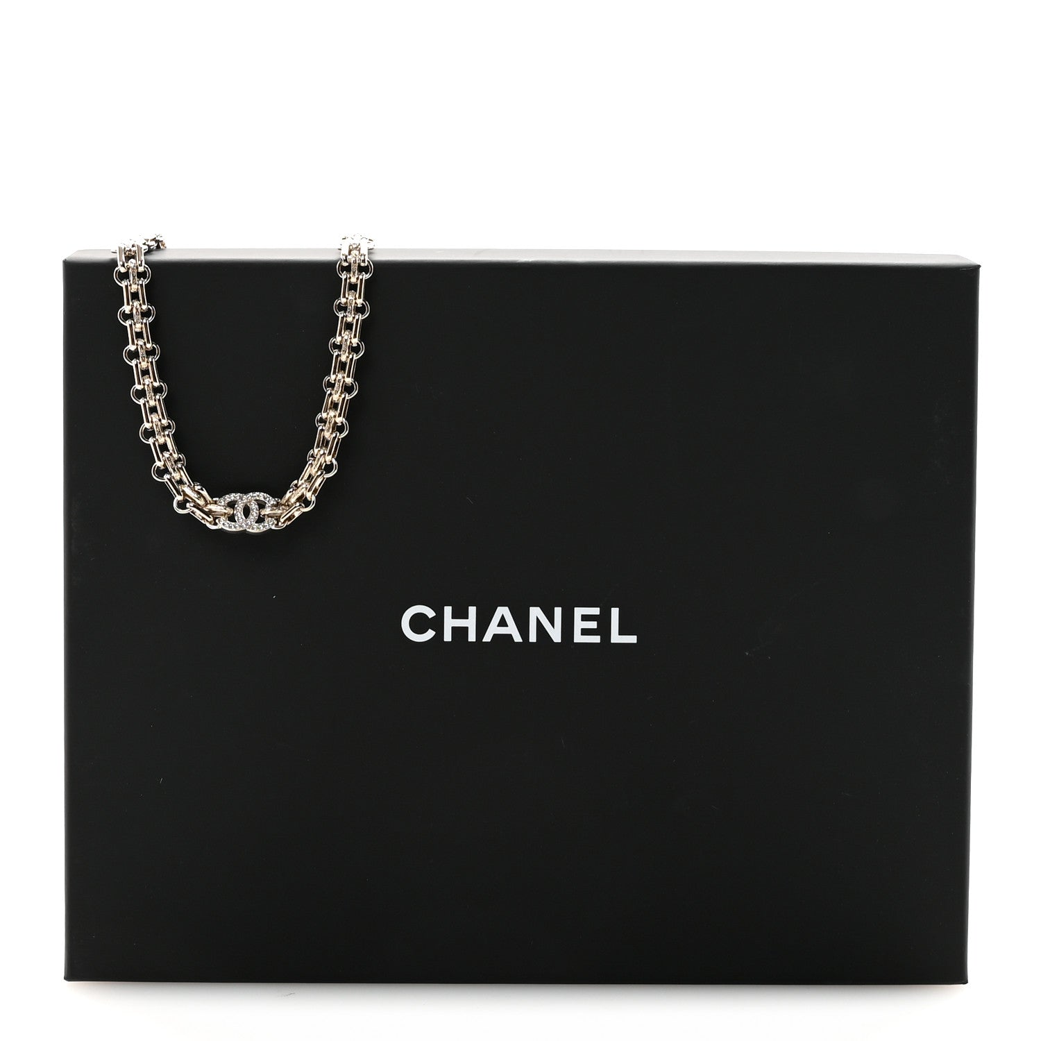 Chanel Metal Crystal CC Choker Necklace Gold 7 of 7