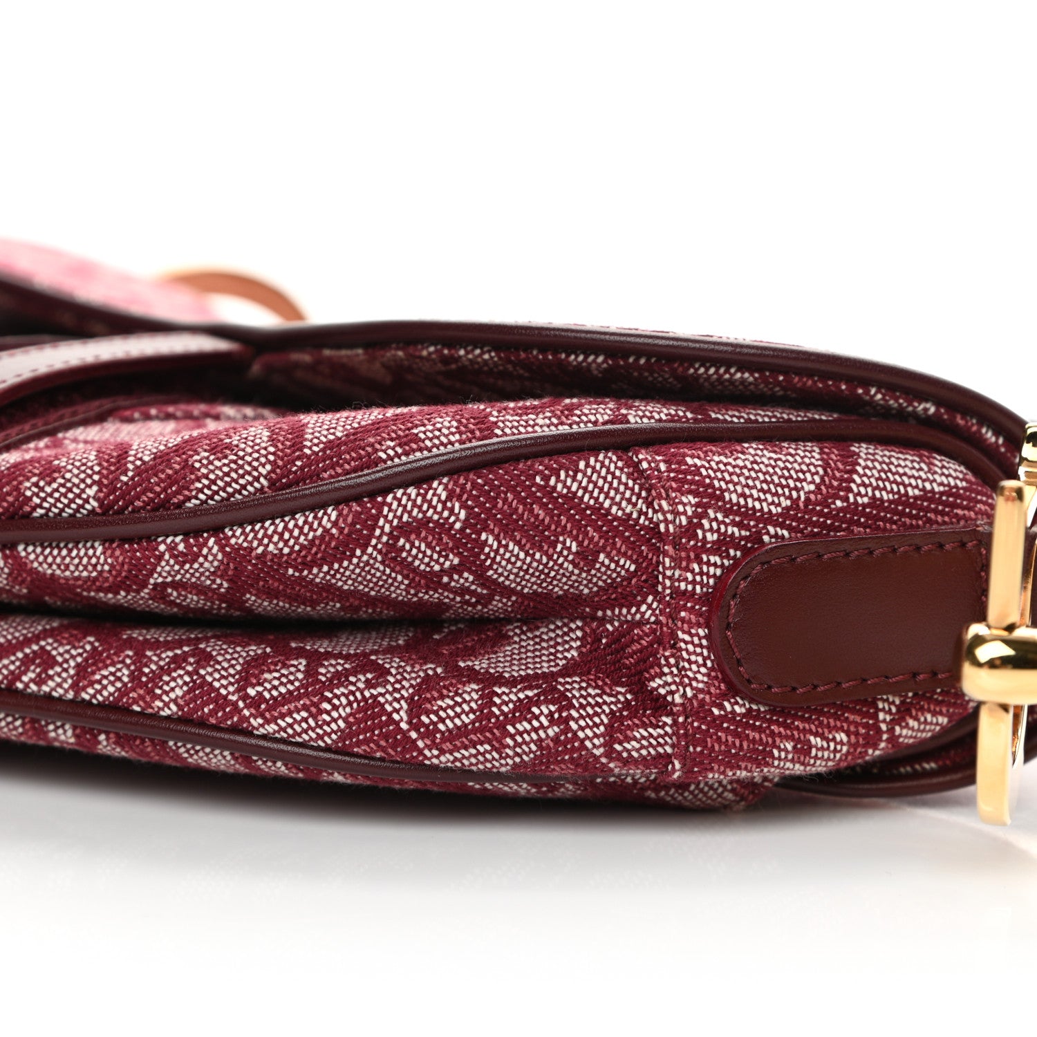 Christian Dior Monogram Saddle Bag Burgundy 10 of 12