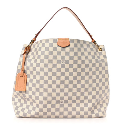 Louis Vuitton Damier Azur Graceful MM Rose Ballerine 1 of 9