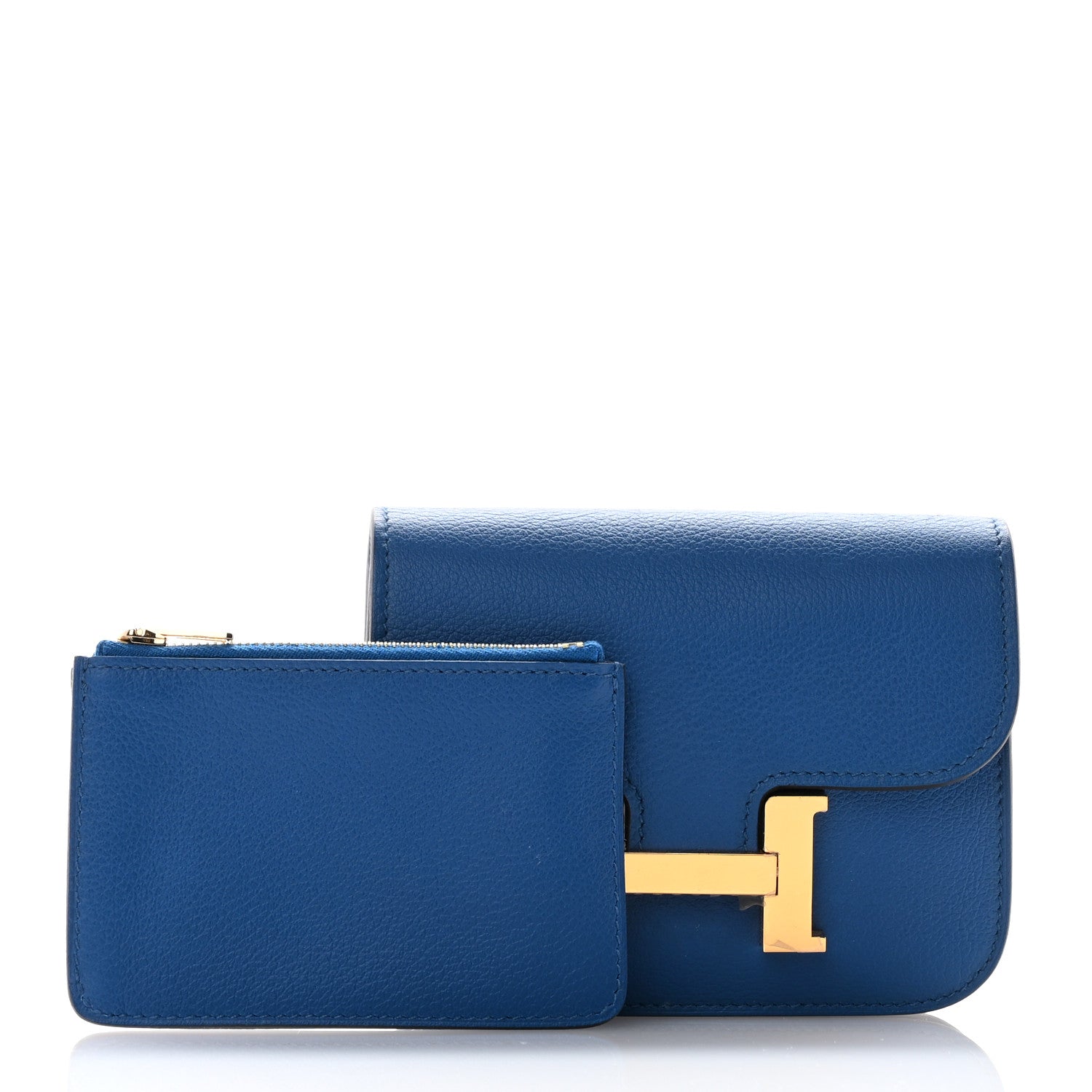 Hermes Evercolor Constance Slim Wallet Bleu France 3 of 8