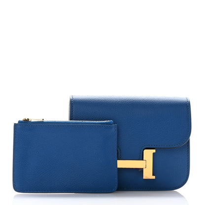 Hermes Evercolor Constance Slim Wallet Bleu France 3 of 8