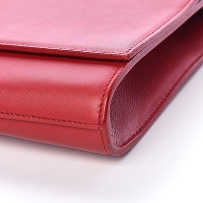 Saint Laurent Calfskin Classic Y Ligne Clutch Red 10 of 15