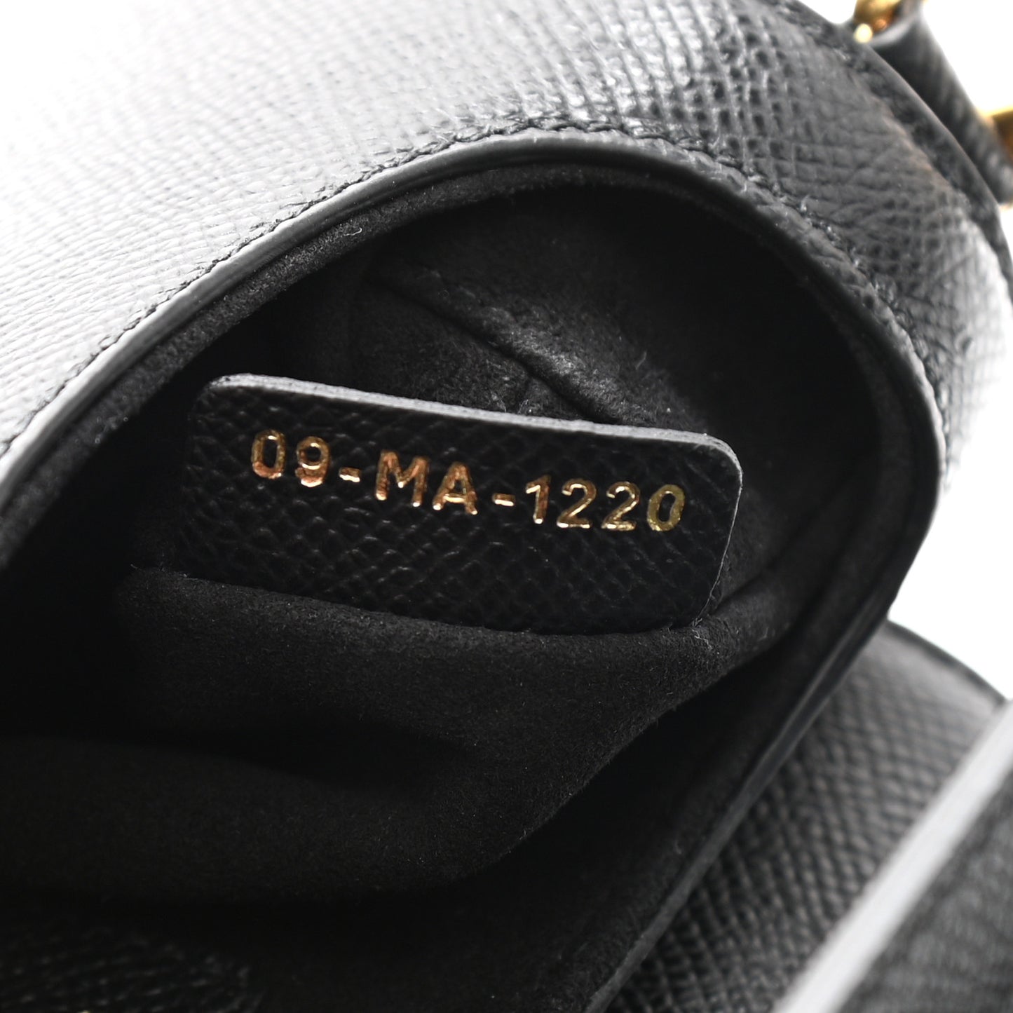 Grained Calfskin Mini Saddle Bag Black