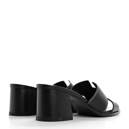 Hermes Calfskin Helia Sandals 36 Black 5 of 12
