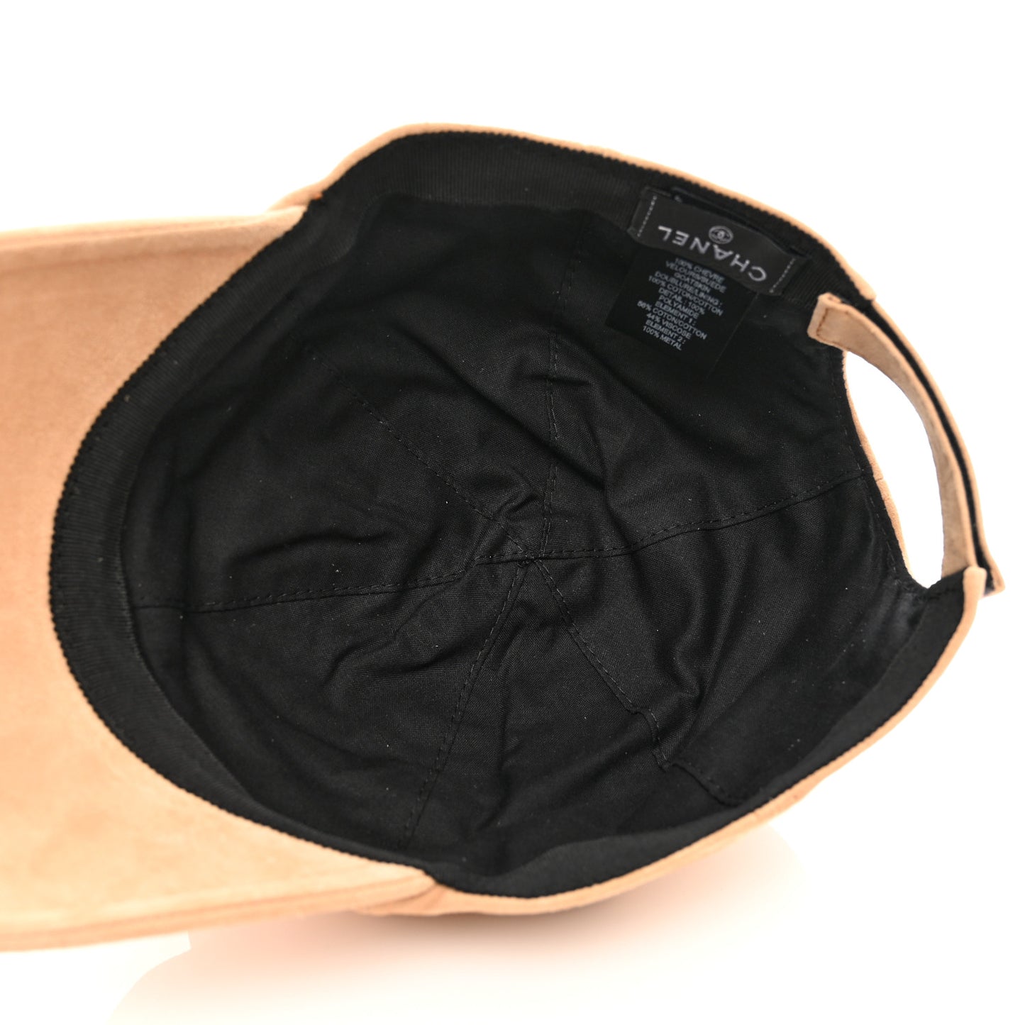 Suede Goatskin CC Cap Hat Beige
