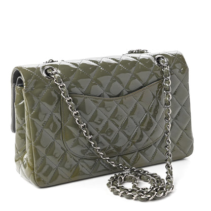 Chanel Patent Calfskin Quilted Medium Double Flap Grey 4 of 11