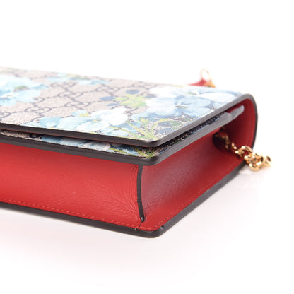 Gucci GG Supreme Monogram Blooms Chain Wallet Blue 8 of 9