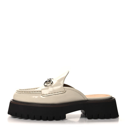 Gucci Cordovan Lux Horsebit Platform Mules 37.5 Mystic White 1 of 10