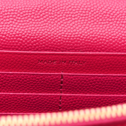 Saint Laurent Grain De Poudre Matelasse Chevron Monogram Chain Wallet Lipstick Fuchsia 8 of 15