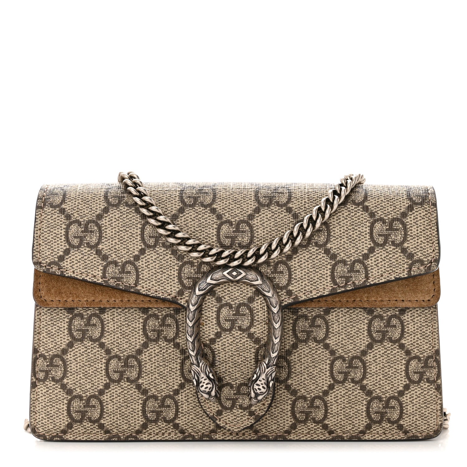 Gucci GG Supreme Monogram Super Mini Dionysus Shoulder Bag Taupe 1 of 14