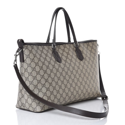 Gucci GG Supreme Monogram Medium Zippered Tote Dark Brown 4 of 8