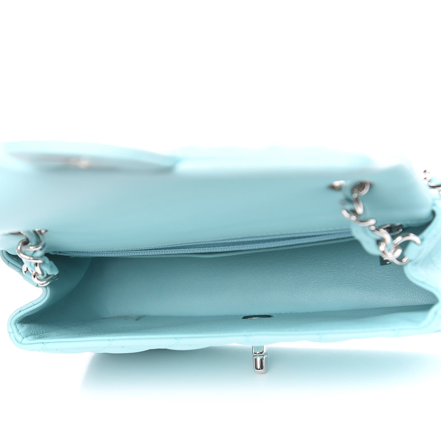 Chanel Lambskin Quilted Mini Rectangular Flap Light Blue 5 of 11