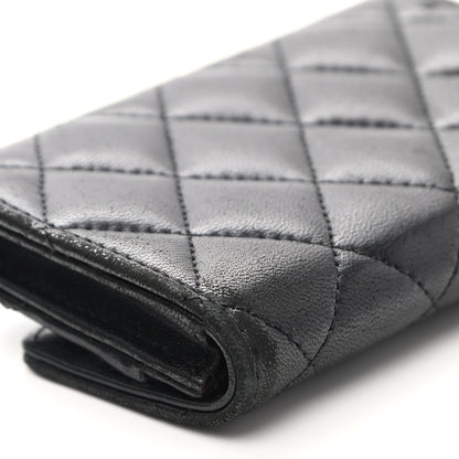 Chanel Lambskin Quilted Flap Card Holder Wallet Black 9 of 14