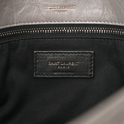 Saint Laurent Crinkled Calfskin Matelasse Monogram Medium Niki Chain Satchel Fog 6 of 12