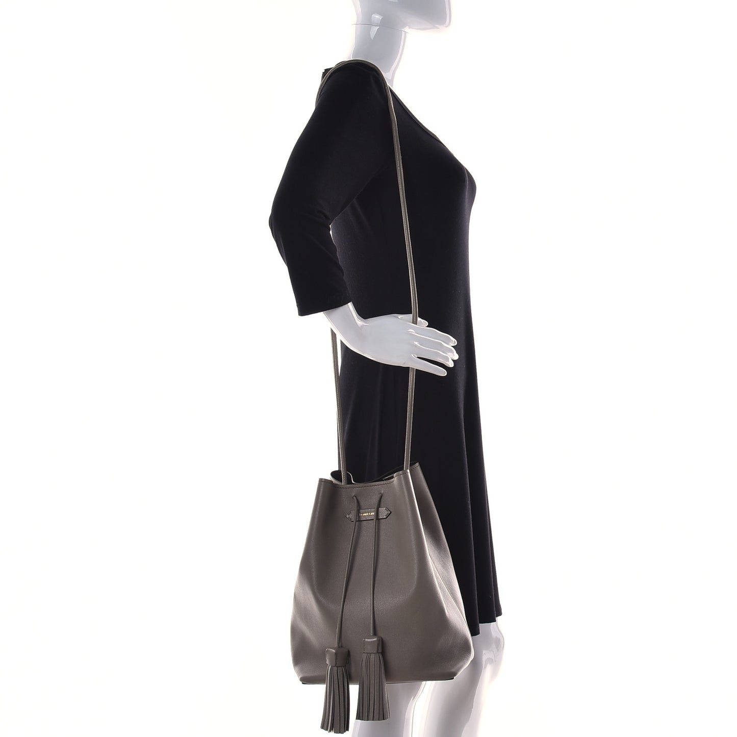 Calfskin Double Tassel Bucket Bag
