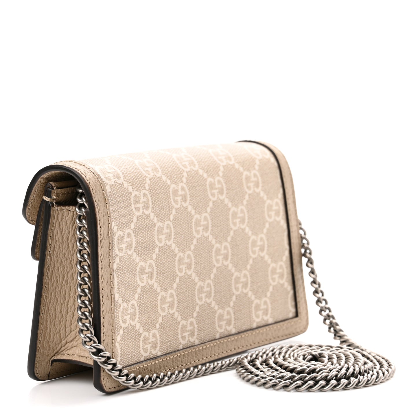GG Supreme Monogram Textured Dollar Calfskin Super Mini Dionysus Shoulder Bag Beige Mystic White Oatmeal