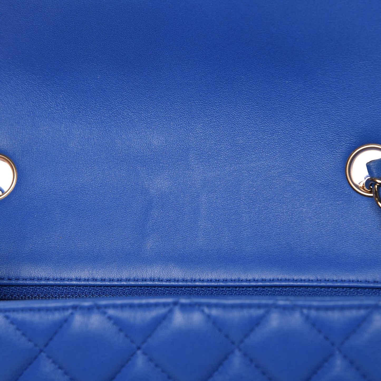 Lambskin Quilted Mini Rectangular Flap Blue