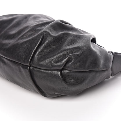 Prada Soft Calf Pleated Hobo Black 9 of 10