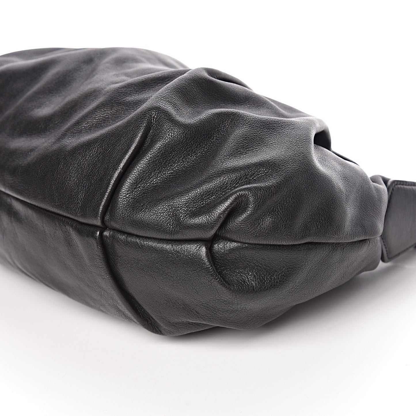 Soft Calf Pleated Hobo Black