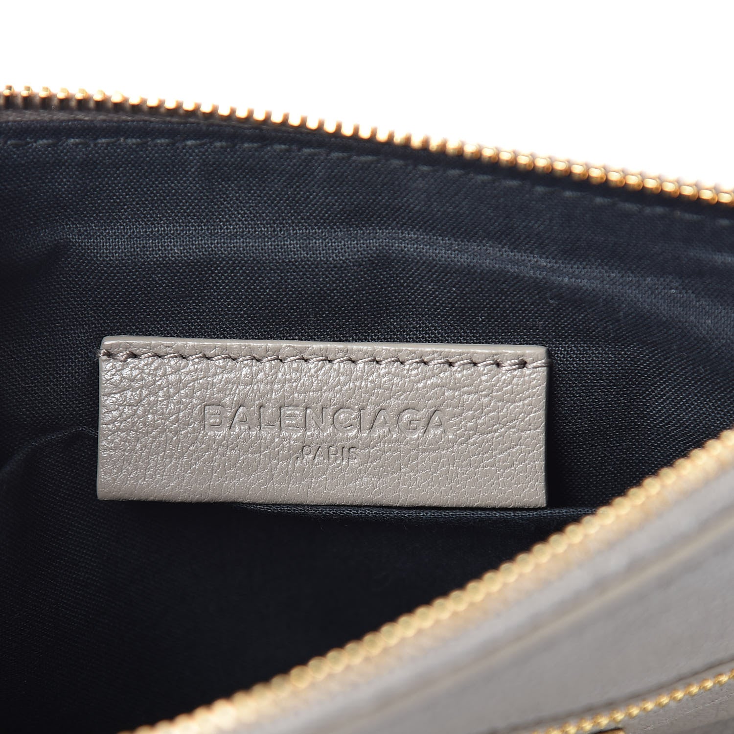 Balenciaga Chevre Gold Metallic Edge Hardware Pouch Gris Taupe 6 of 9