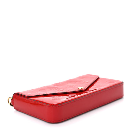 Louis Vuitton Vernis Felicie Pochette Chain Wallet Cherry 4 of 7