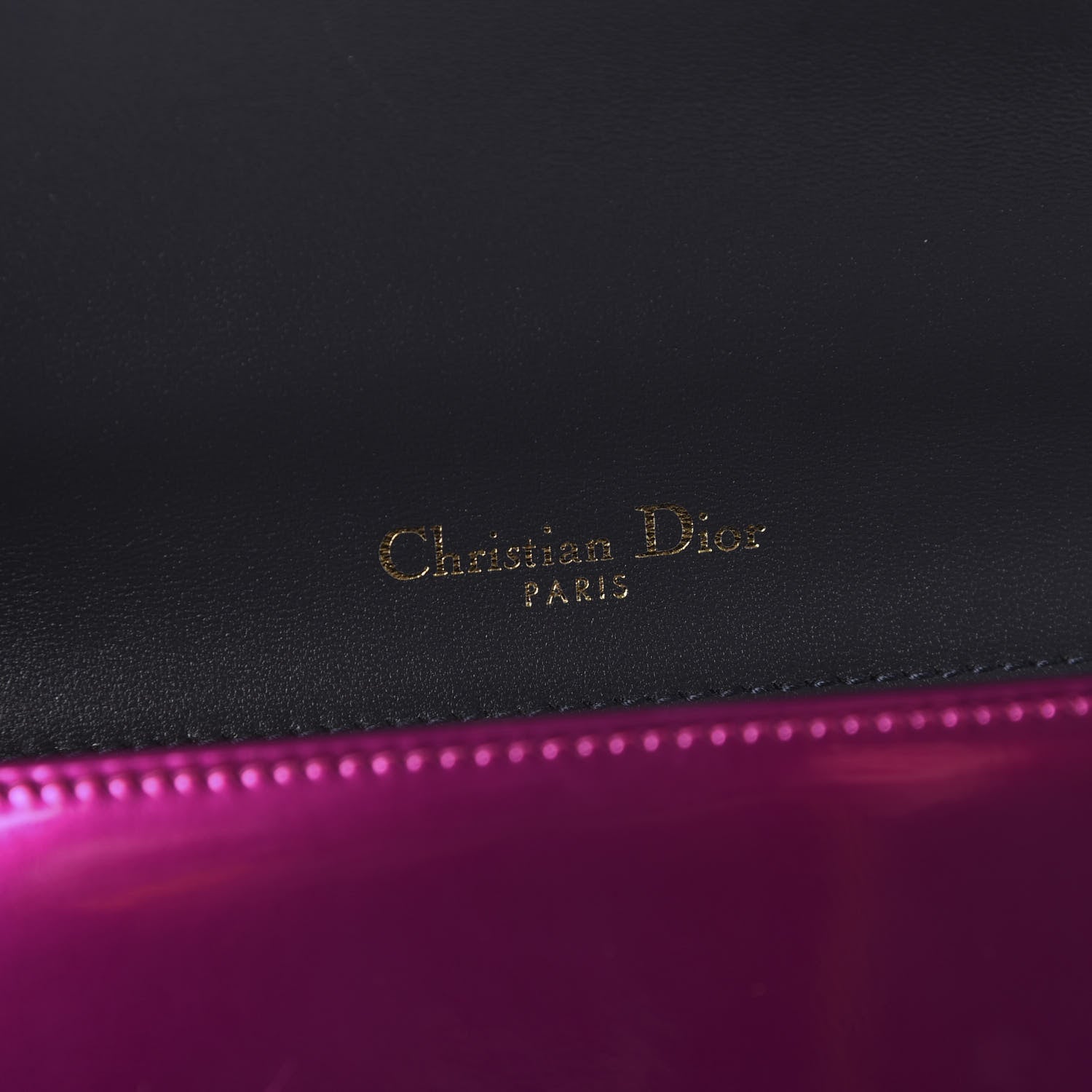 Christian Dior Metallic Patent Micro-Cannage Small Diorama Flap Bag Fuchsia 8 of 9