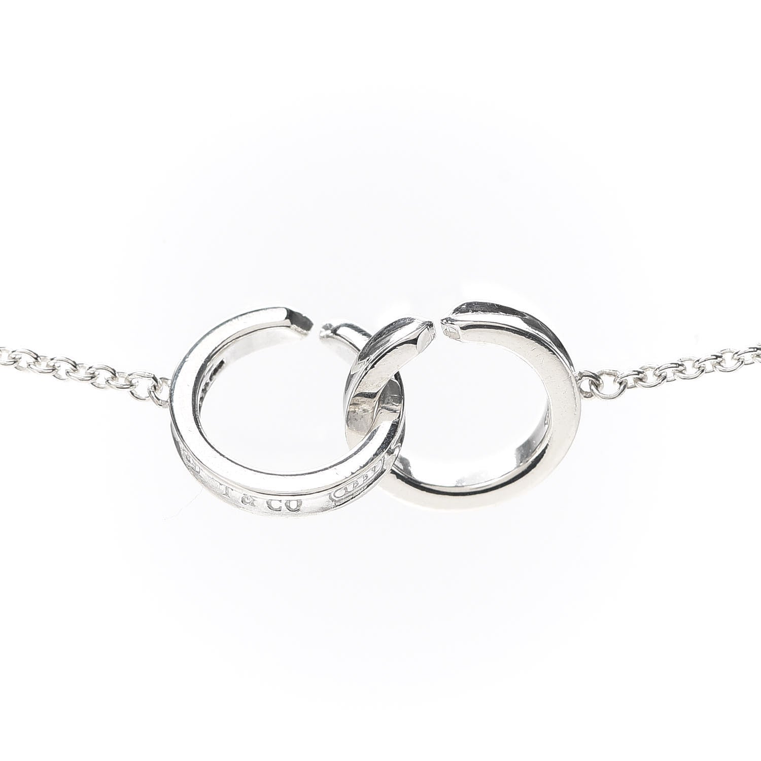 Tiffany Sterling Silver 1837 Interlocking Circles Station Necklace 4 of 5