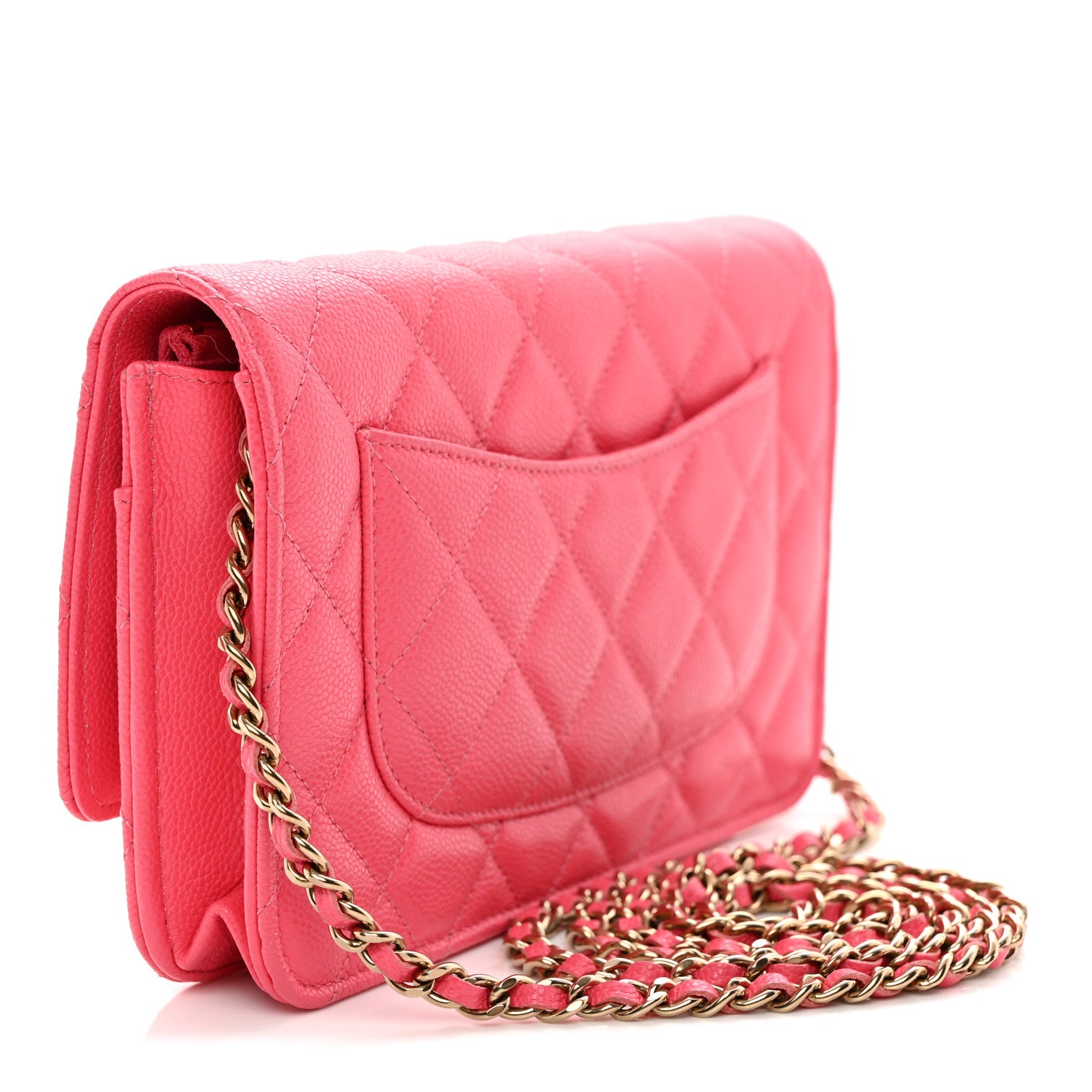 Chanel Caviar Quilted Wallet on Chain WOC Pink 3 of 12