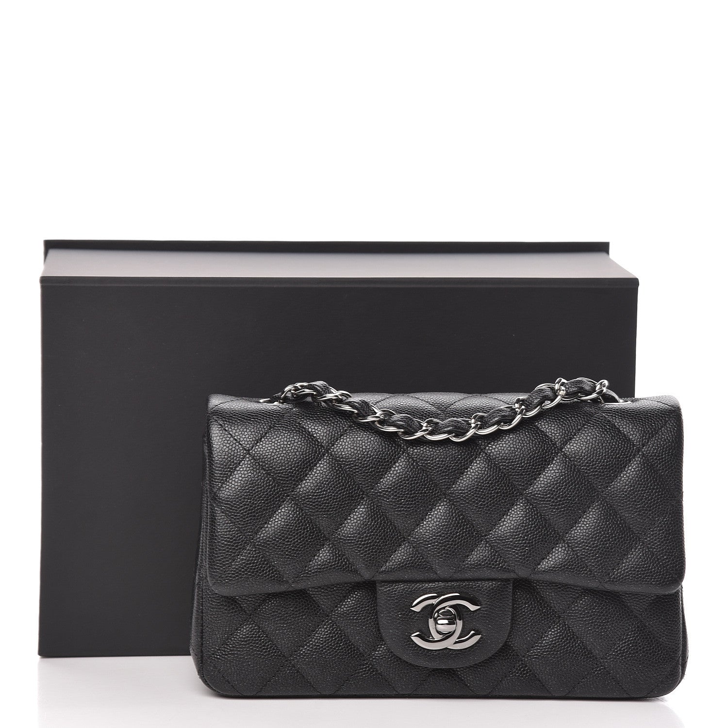 Chanel Iridescent Caviar Quilted Mini Rectangular Flap Black 12 of 12