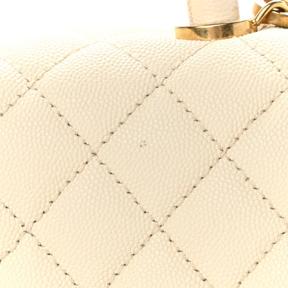 Chanel Caviar Quilted Small Coco Handle Flap Ivory 10 of 13