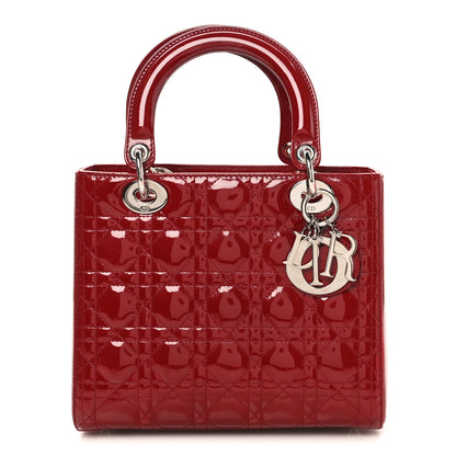 Christian Dior Patent Cannage Medium Lady Dior Red 1 of 8