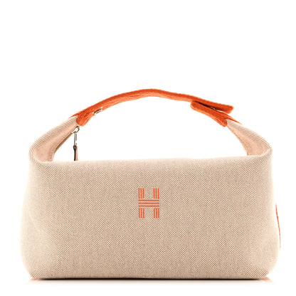 Hermes Canvas Large Bride-A-Brac Pouch Natural Orange 1 of 6
