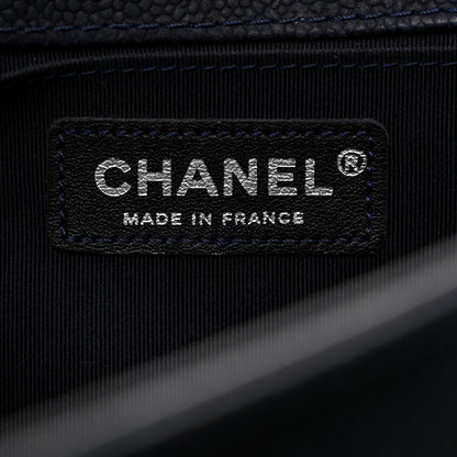 Chanel Iridescent Caviar Quilted Medium Boy Flap Dark Blue 6 of 10