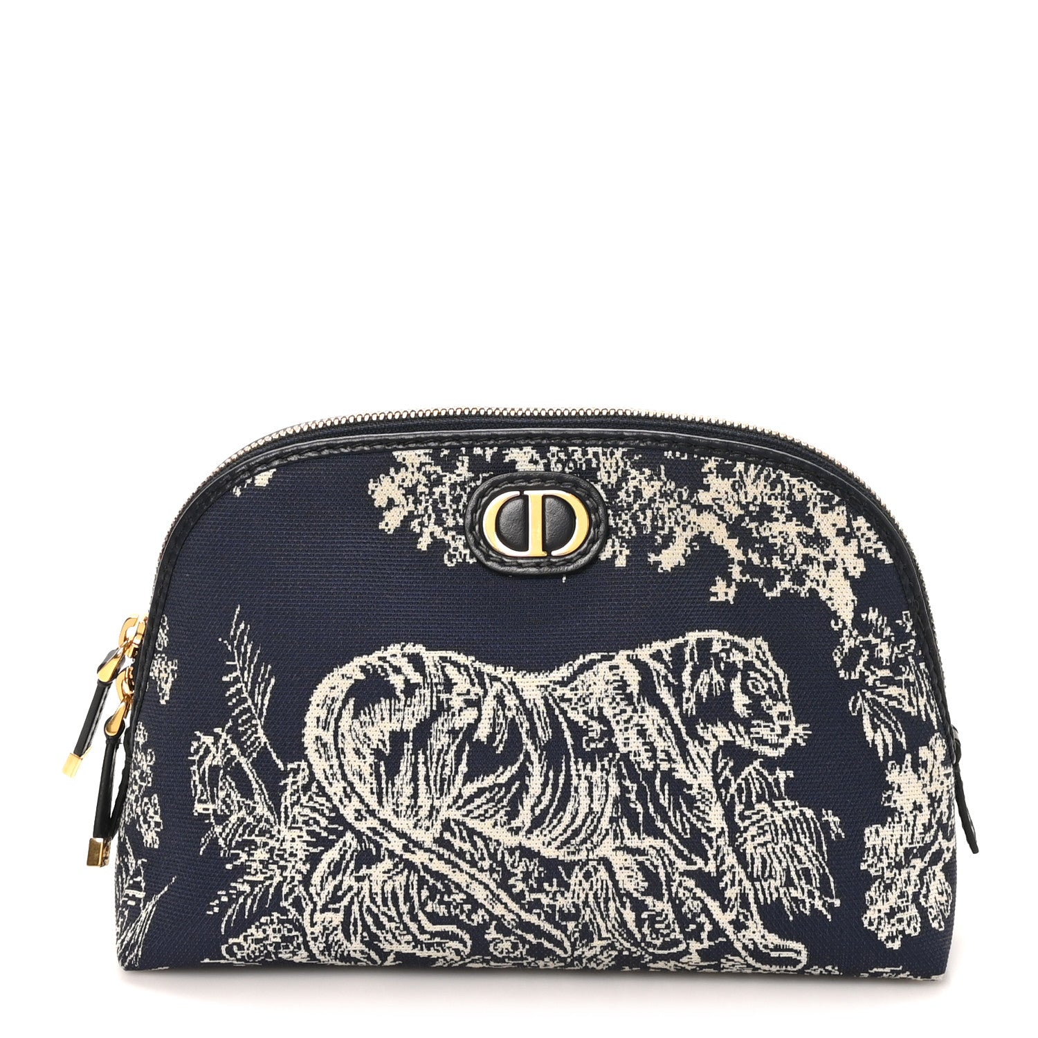 Christian Dior Embroidered Toile De Jouy 30 Montaigne Cosmetic Pouch Blue 1 of 10