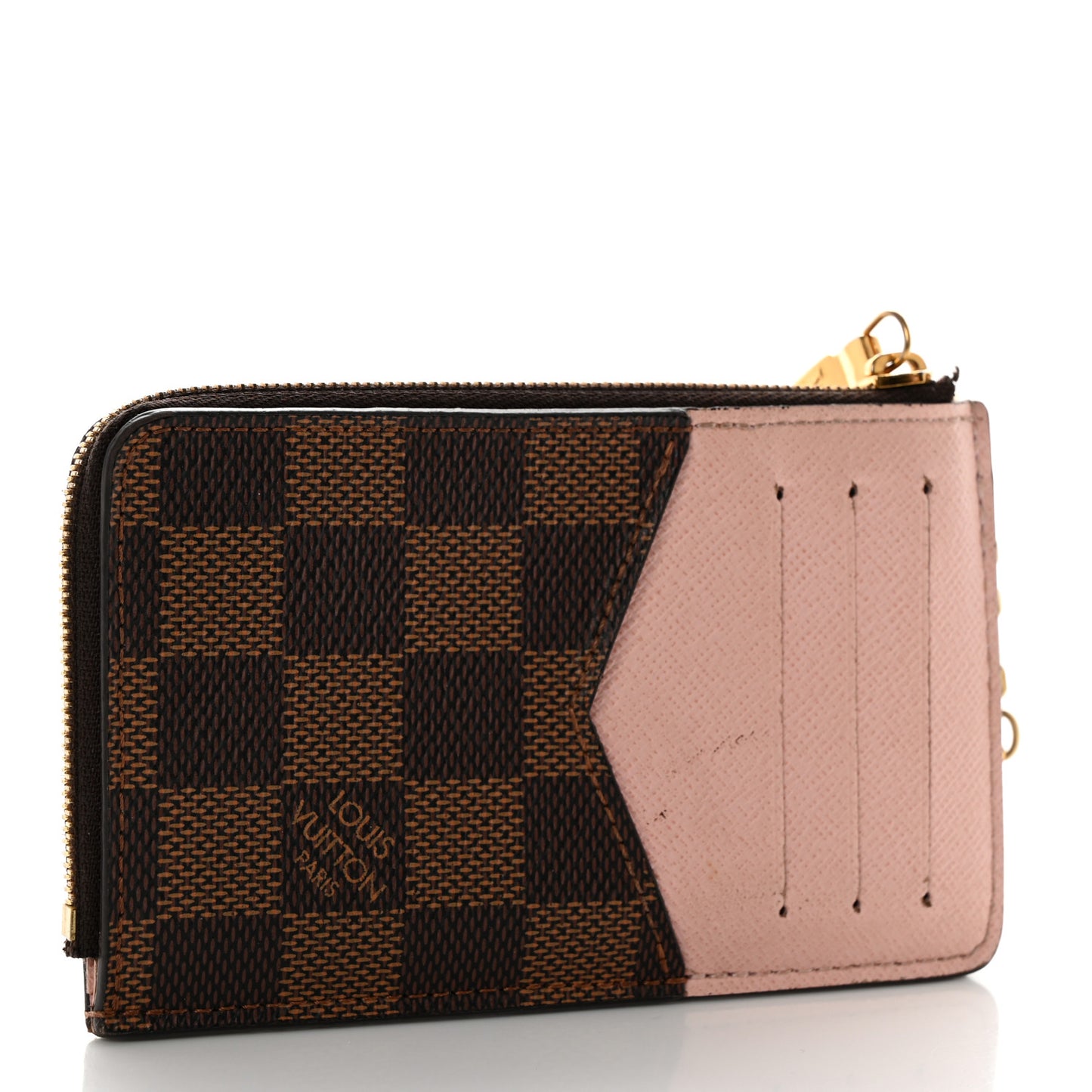 Damier Ebene Recto Verso Card Holder Rose Ballerine