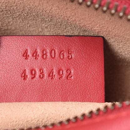 Gucci Calfskin Matelasse Mini GG Marmont Chain Shoulder Bag Hibiscus Red 6 of 8