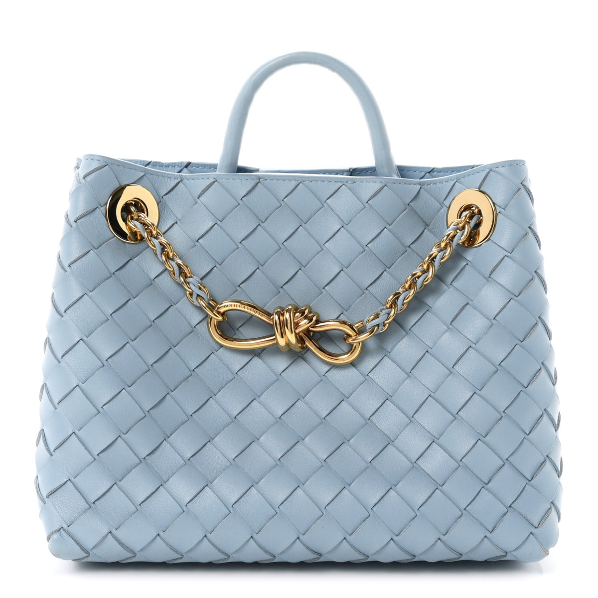 Bottega Veneta Nappa Intrecciato Small Andiamo Shoulder Bag Ice 1 of 9