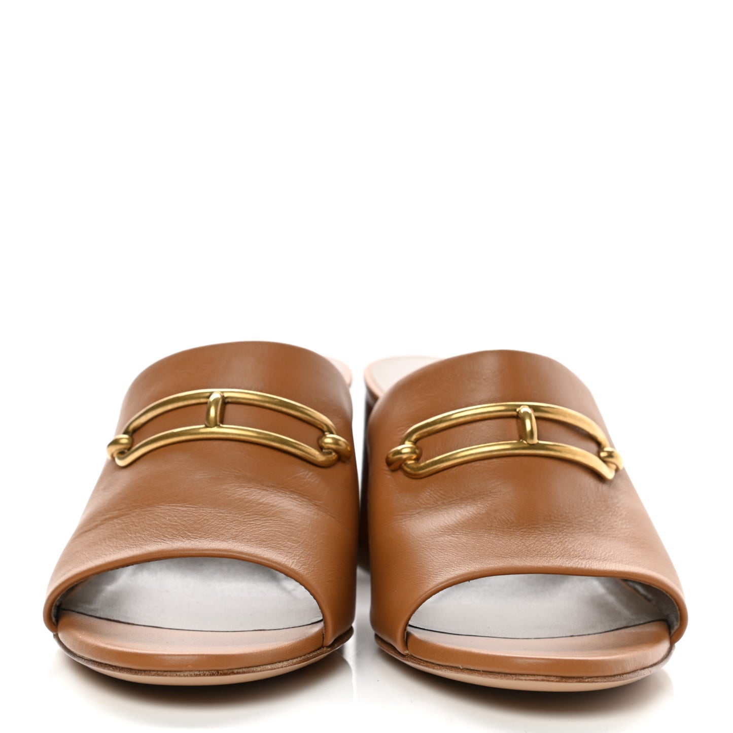 Calfskin Camilla Mules 38 Beige Dore