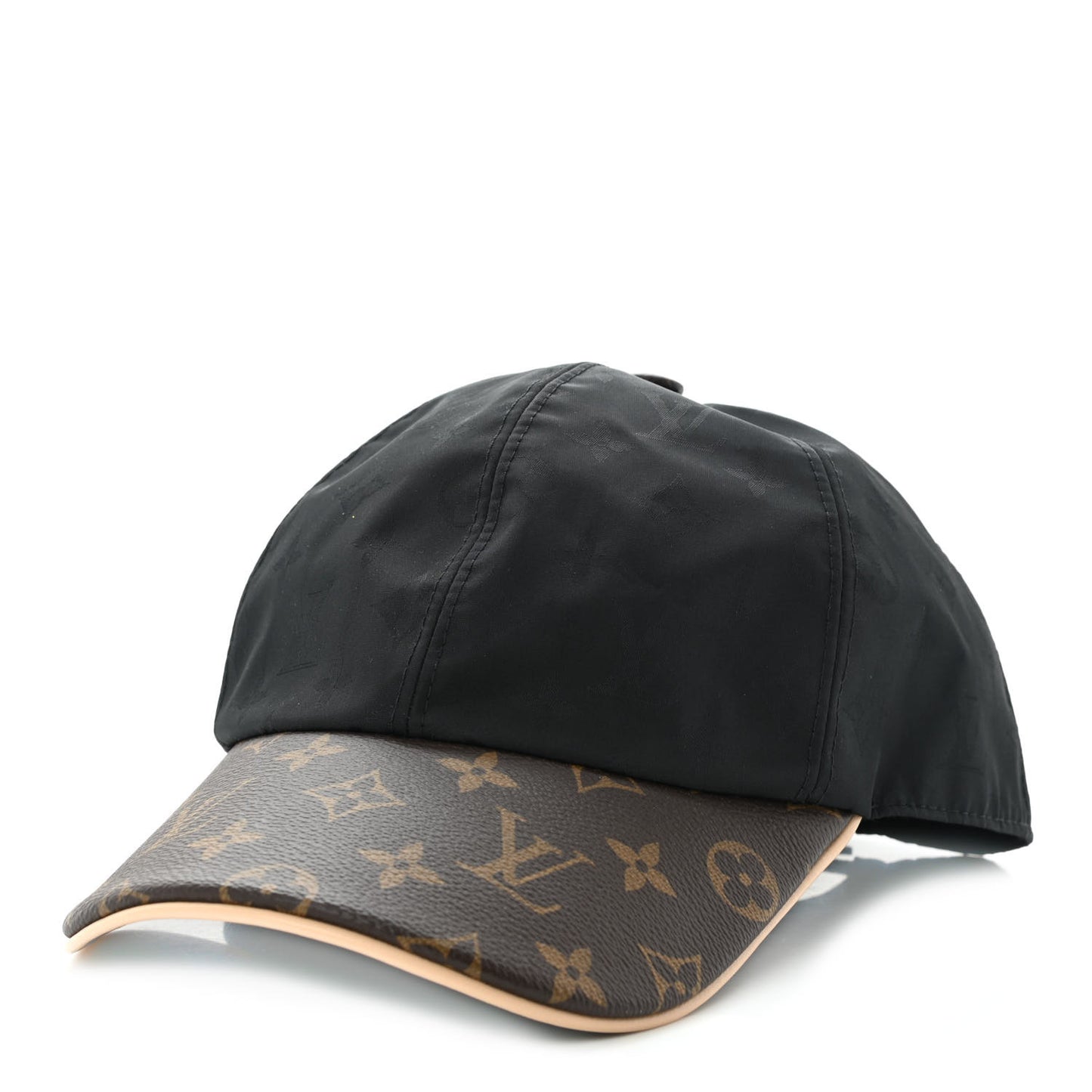 Polyester Silk Monogram LV Get Ready Cap M Black