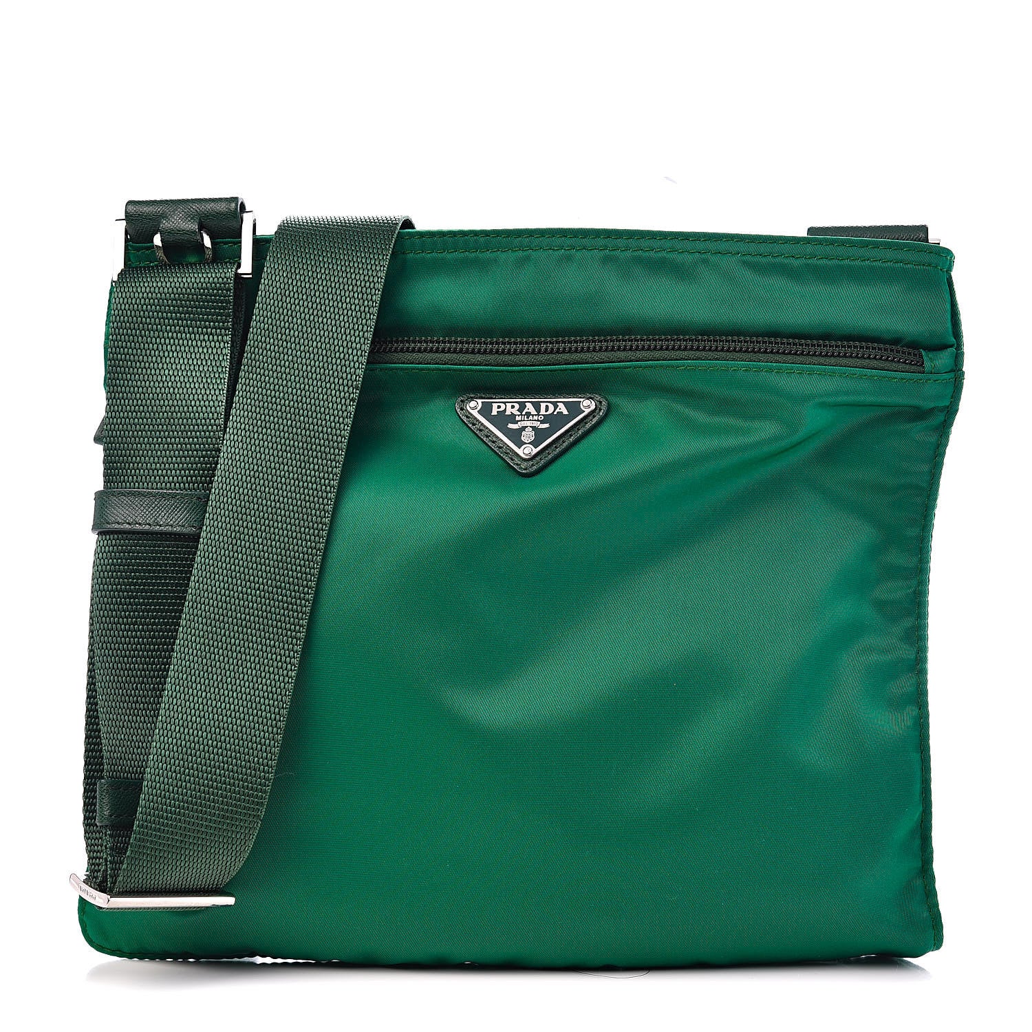 Prada Nylon Vela Flat Messenger Bag Oleandro 1 of 8