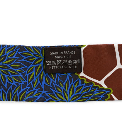 Hermes Silk The Three Graces Twilly Bleu Vert Marron 3 of 5
