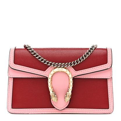 Gucci Azalea Calfskin Enamel Super Mini Dionysus Shoulder Bag New Cherry Red Wild Rose Off White 1 of 10