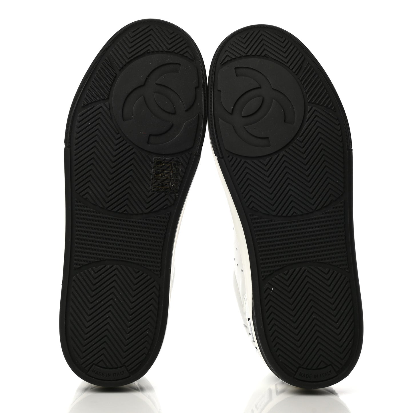 Calfskin Womens Logo Sneakers 38 Black White