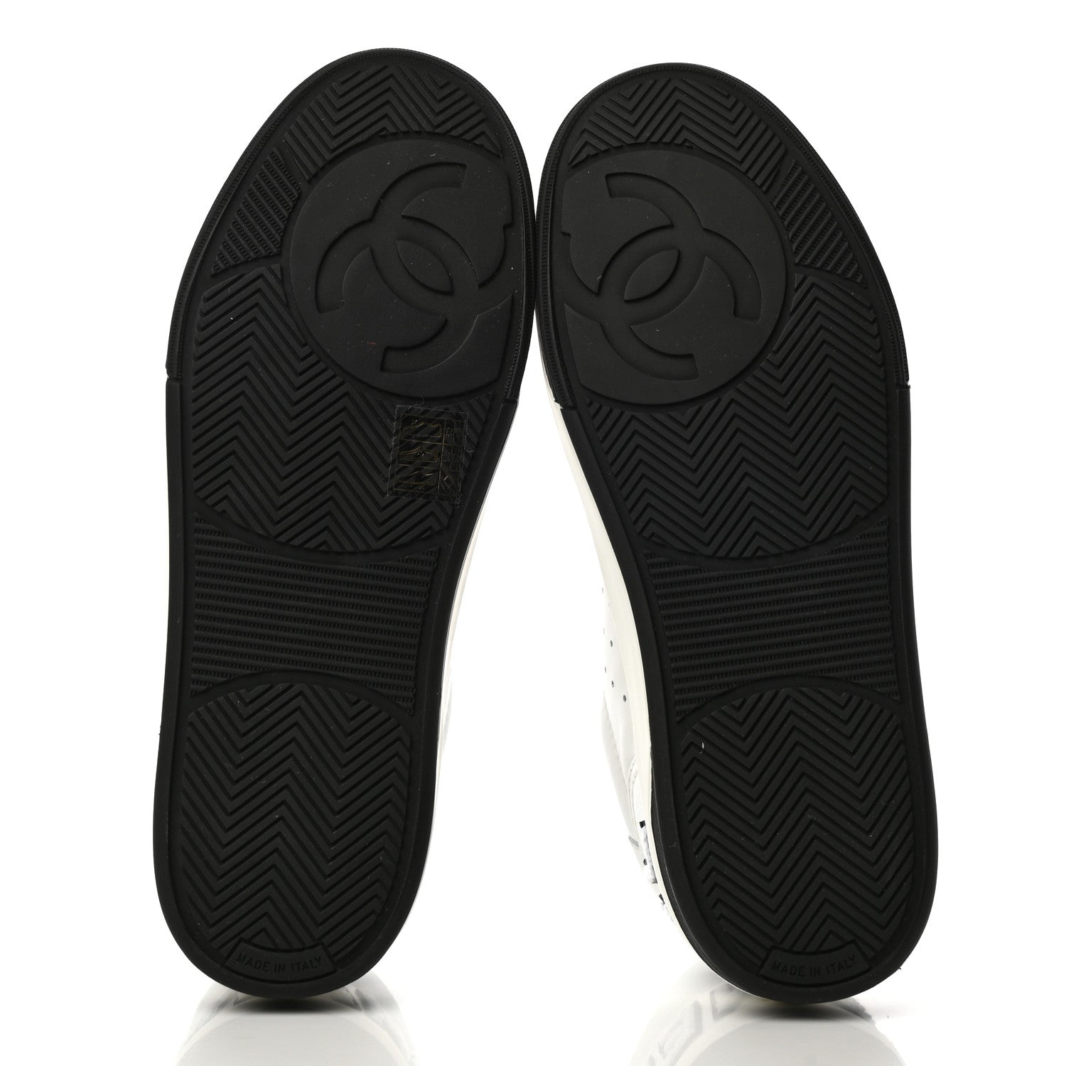 Chanel Calfskin Womens Logo Sneakers 38 Black White 5 of 8
