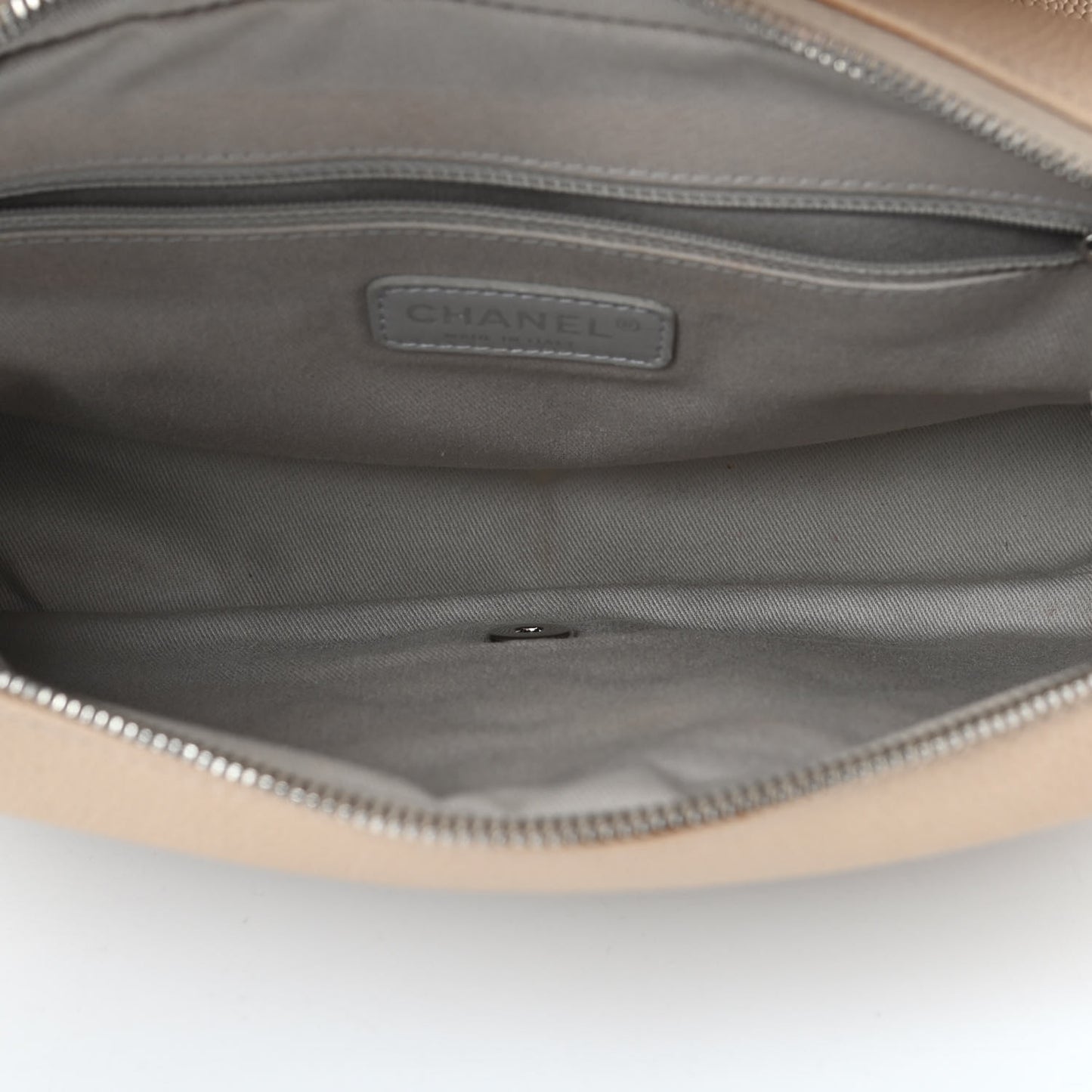 Caviar Quilted Jumbo Easy Flap Beige