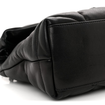 Saint Laurent Lambskin Quilted Monogram Monochrome Small Loulou Puffer Chain Satchel Black 9 of 10
