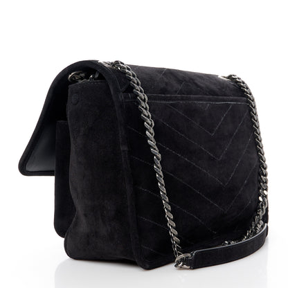 Saint Laurent Suede Monogram Medium Niki Chain Satchel Black 3 of 11