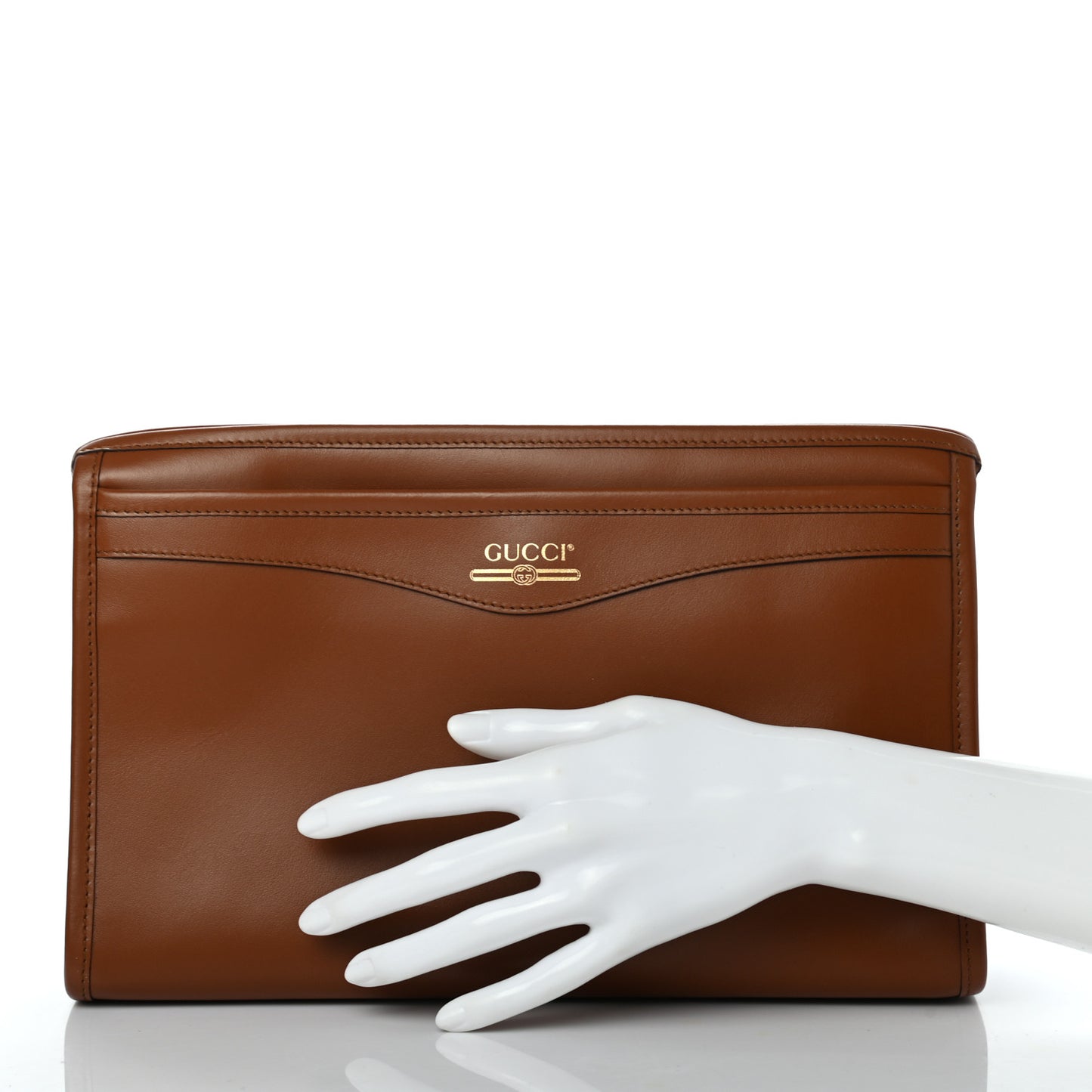 Plutone Calfskin Cosmetic Pouch Brown